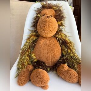 Retired 2017 Jellycat Oscar Orangutan 22" Large Brown & Yellow Plush Monkey